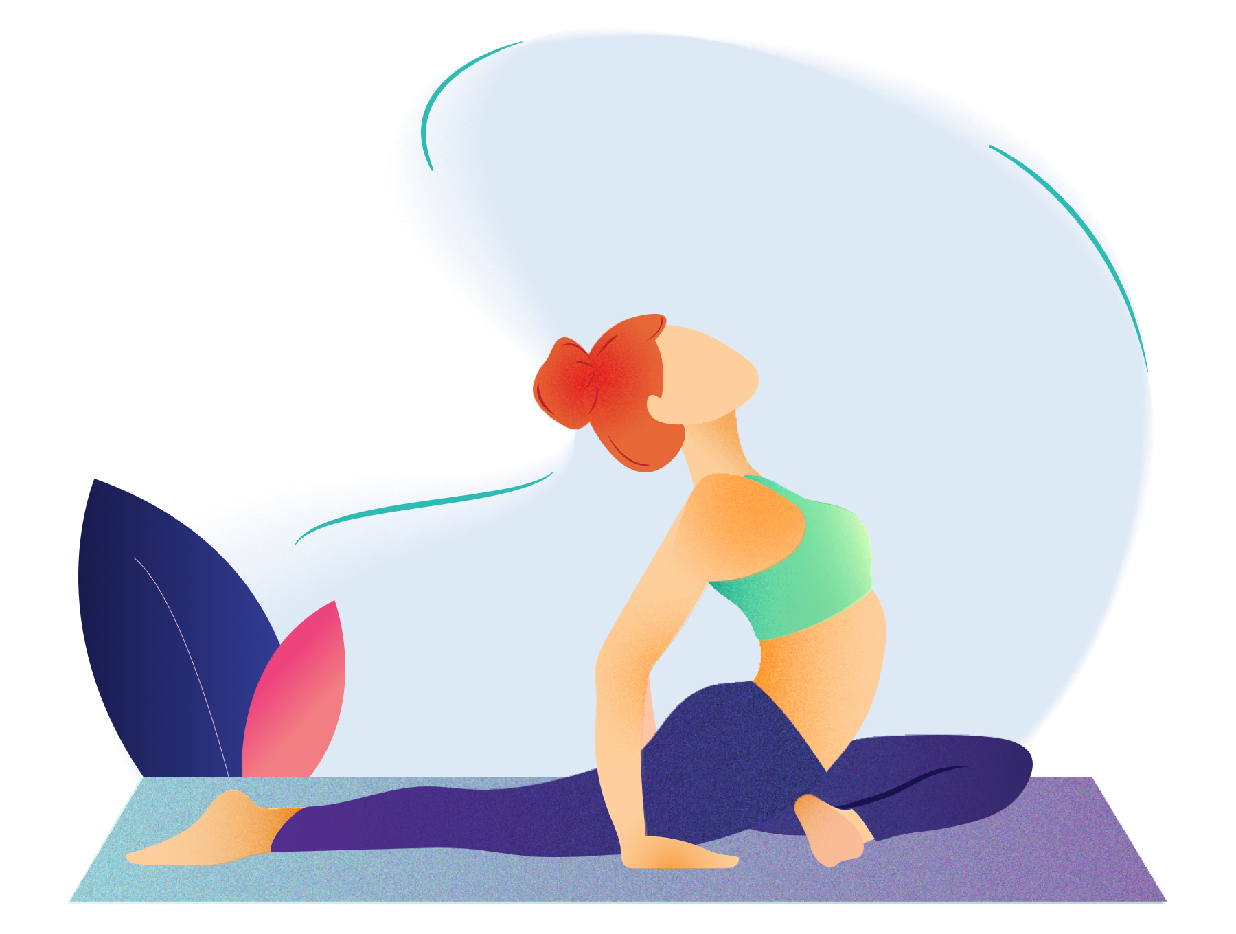 个性的瑜伽运动插画风格下载[Ai]插图(3)