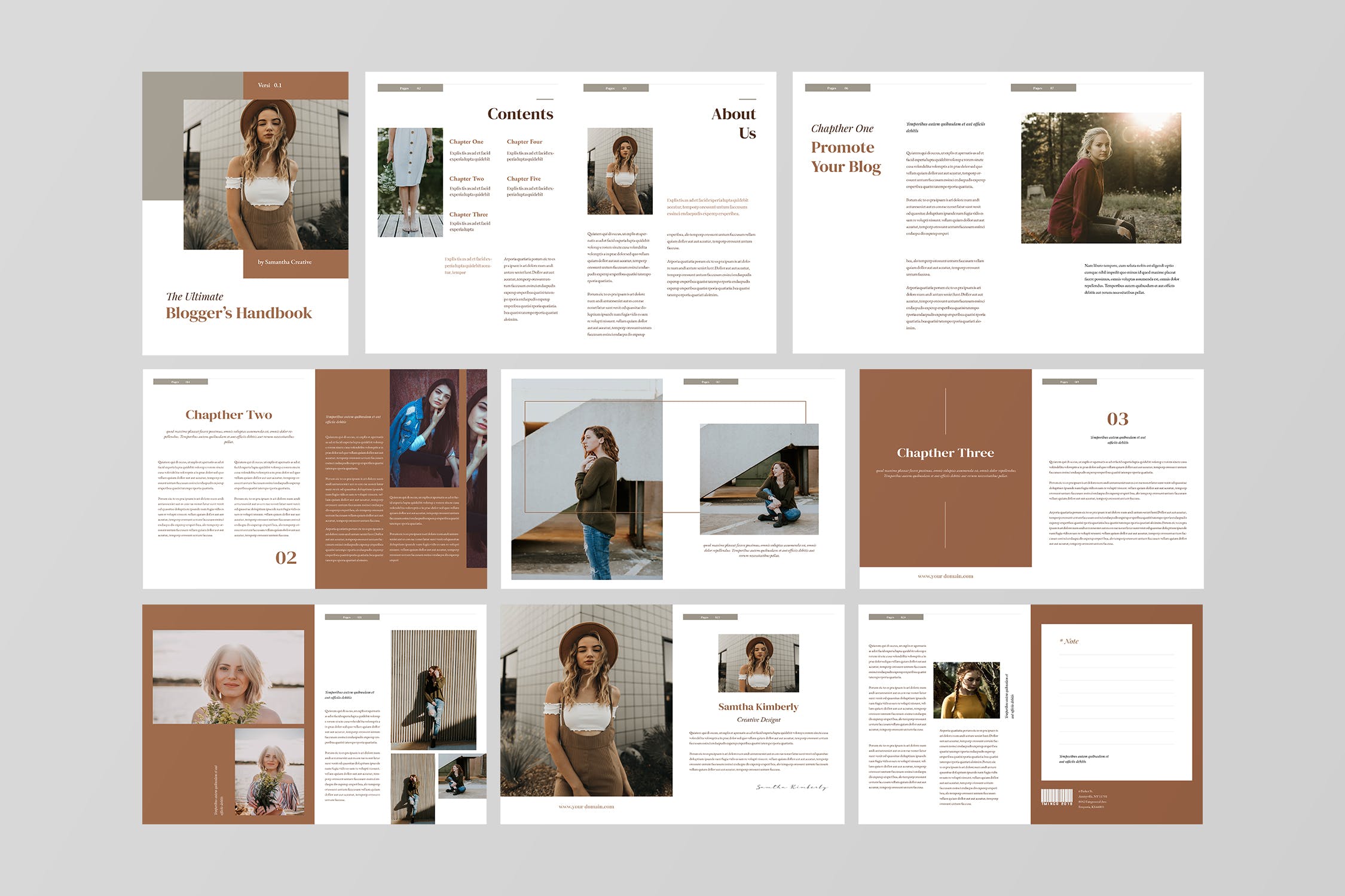 极简设计风格工作手册/指南设计模板 Minimalist eBook / Workbook Template插图(4)