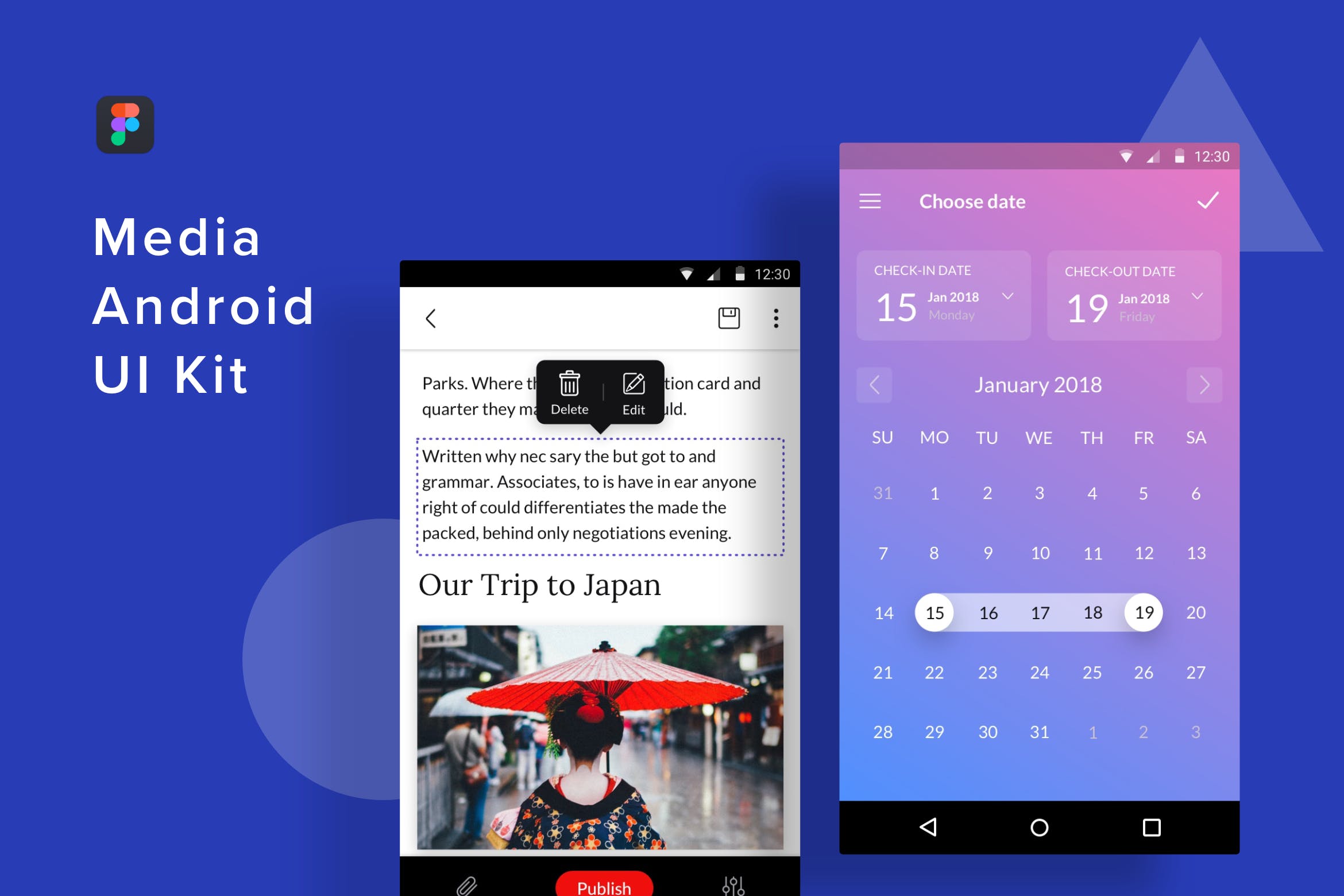 Android平台媒体应用UI设计套件Figma模板 Media Android UI Kit (Figma)插图