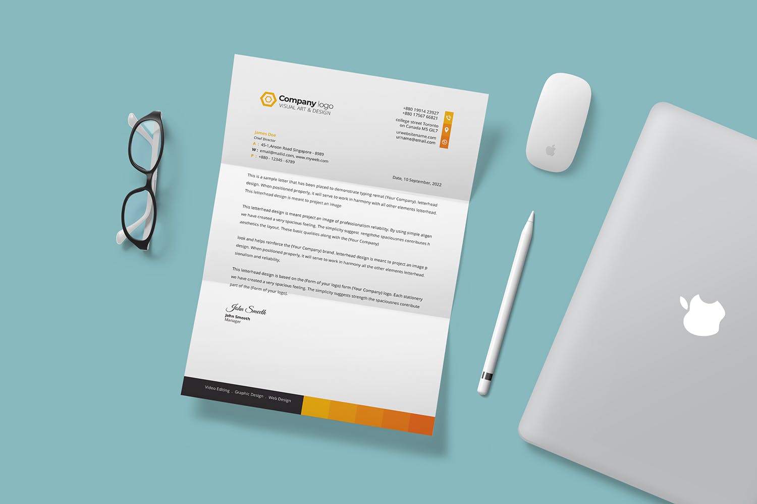 企业定制信纸信笺版式设计模板 Letterhead插图(2)