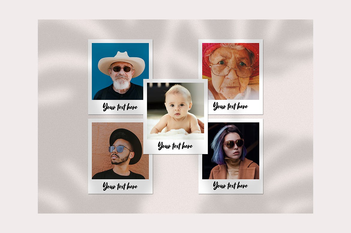 宝丽来风格照片相框样机素材库精选模板 Polaroid Photo Frame Templates插图(4)