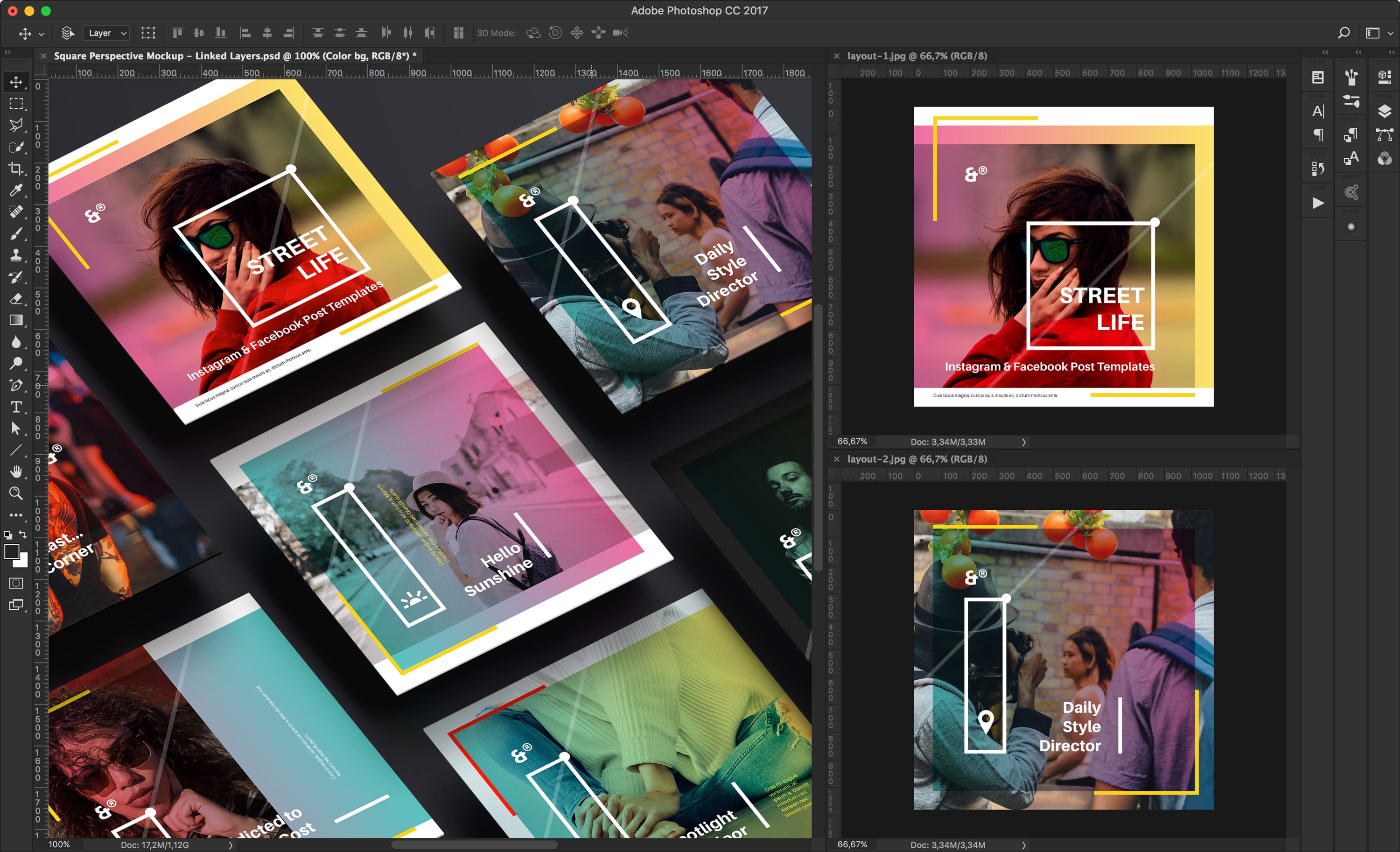 方形设计透视图样机模板01 Square Perspective Mockup 01插图(1)