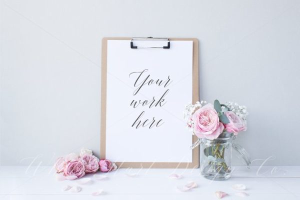 插花装饰画框样机 Styled stock photography – 8469