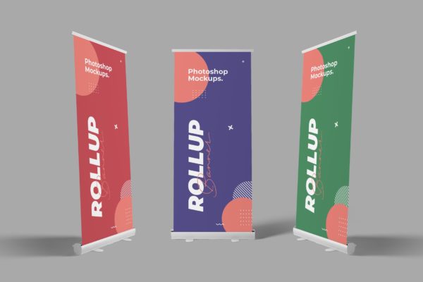 易拉宝X展架海报Banner设计效果图样机素材库精选 Roll Up Banner Mockups