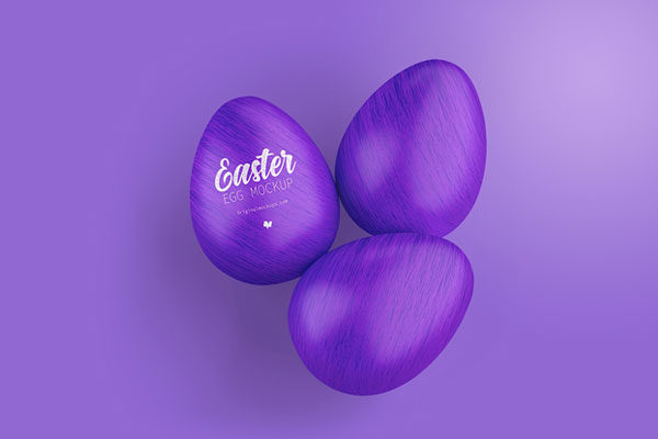 复活节彩蛋顶视图节日场景样机02 Easter Egg Mockup, Top View 02