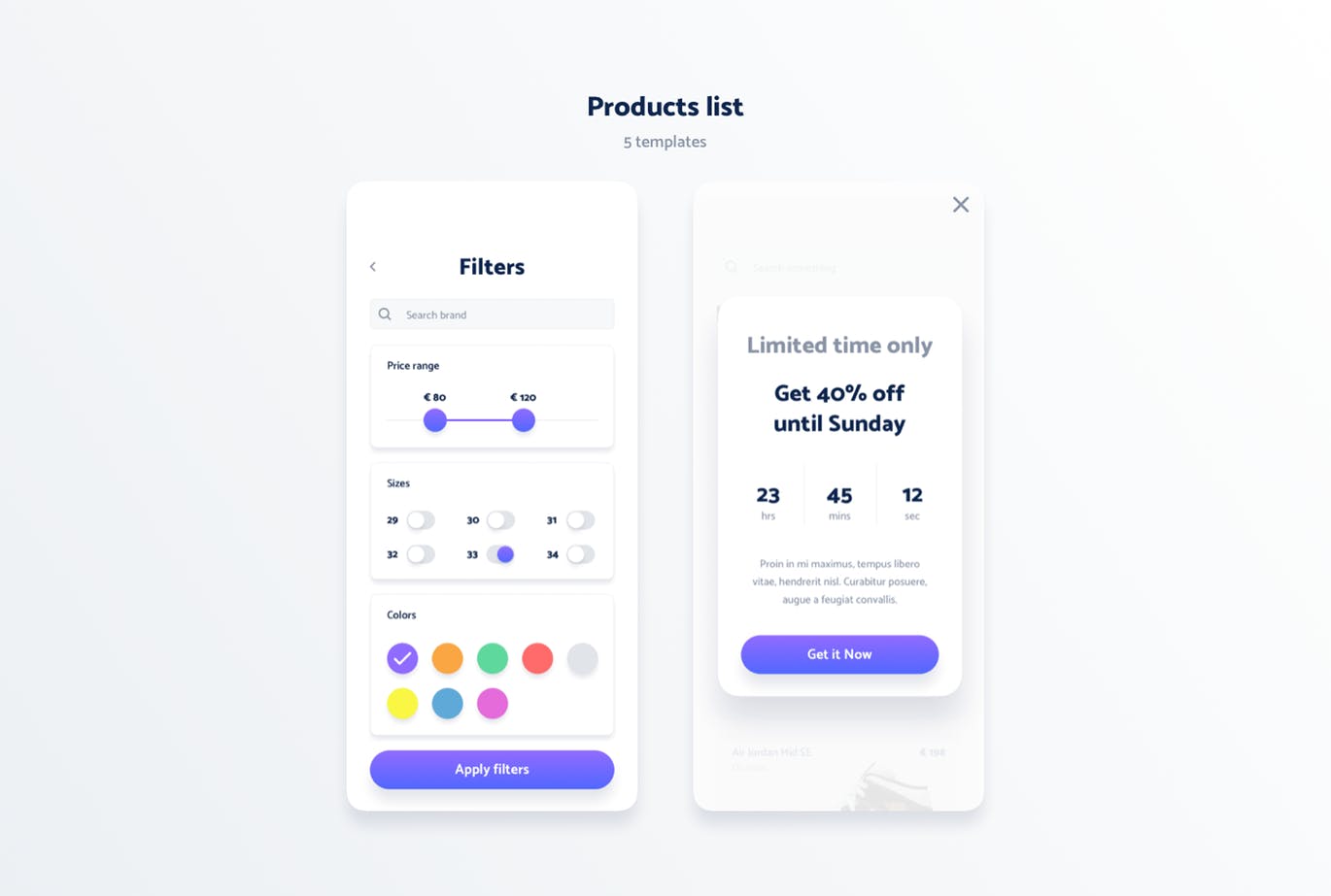 运动装备网上商城APP应用UI设计素材库精选套件 Spojeeto E-commerce Mobile App UI Kit插图(4)