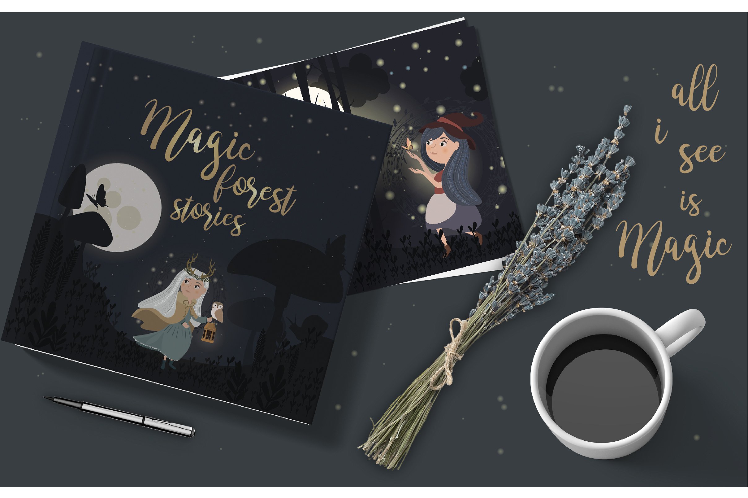 魔术森林剪贴画和卡通插图合集插图(9)