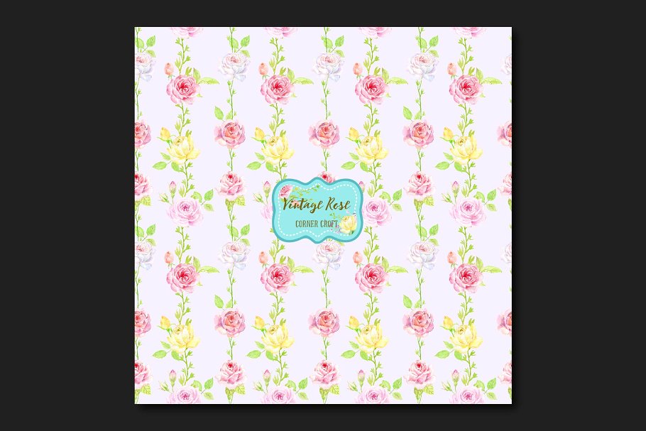 复古花样玫瑰图案纹理 Pattern Vintage Rose插图(1)