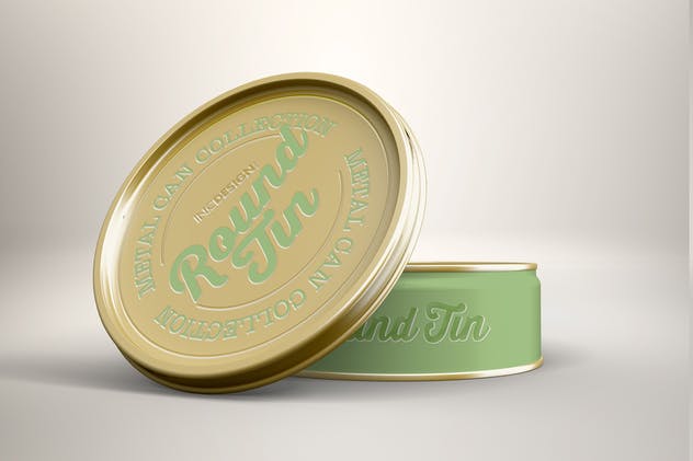 圆形金属锡罐包装样机Vol.3 Round Tin Can Packaging Mockups Vol.3插图(4)