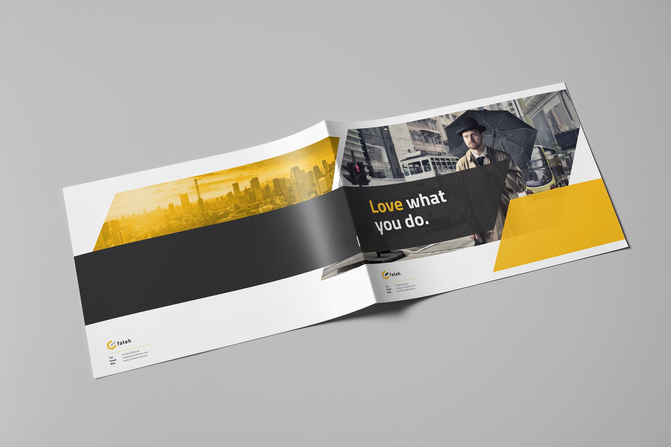 横版企业介绍宣传画册版式设计模板 Colorado Brochure Landscape插图