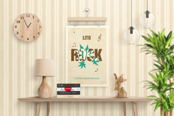 墙挂海报广告展示样机 Poster Hanger Mockups