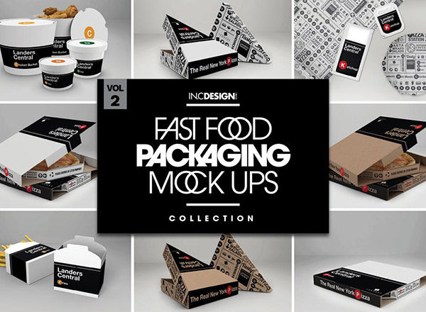 肯德基麦当劳KFC快餐外卖盒包装样机展示模型mockups大集合