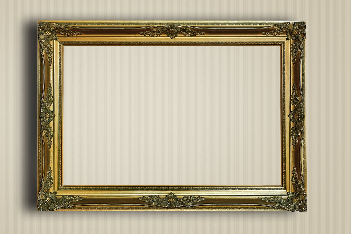 古董金属边框相框样机模板03 Antique Golden Frame Mockup 03插图(2)