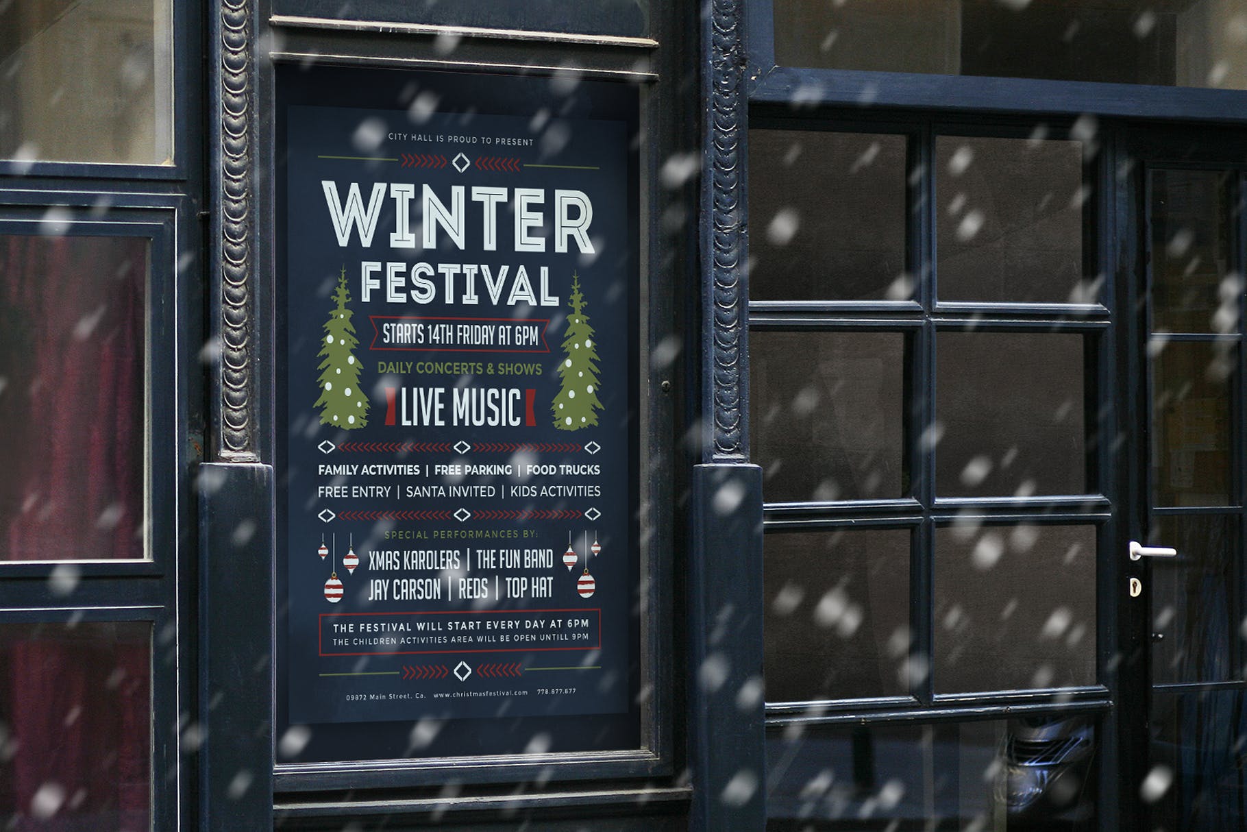 圣诞节庆祝主题海报传单设计模板v3 Christmas Flyer Template Vol.3插图(4)