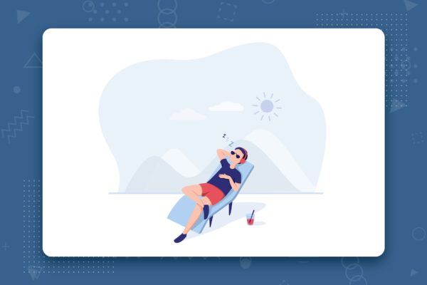 海滩旅游场景扁平设计风格矢量概念插画 Enjoy the moments flat vector illustration concept