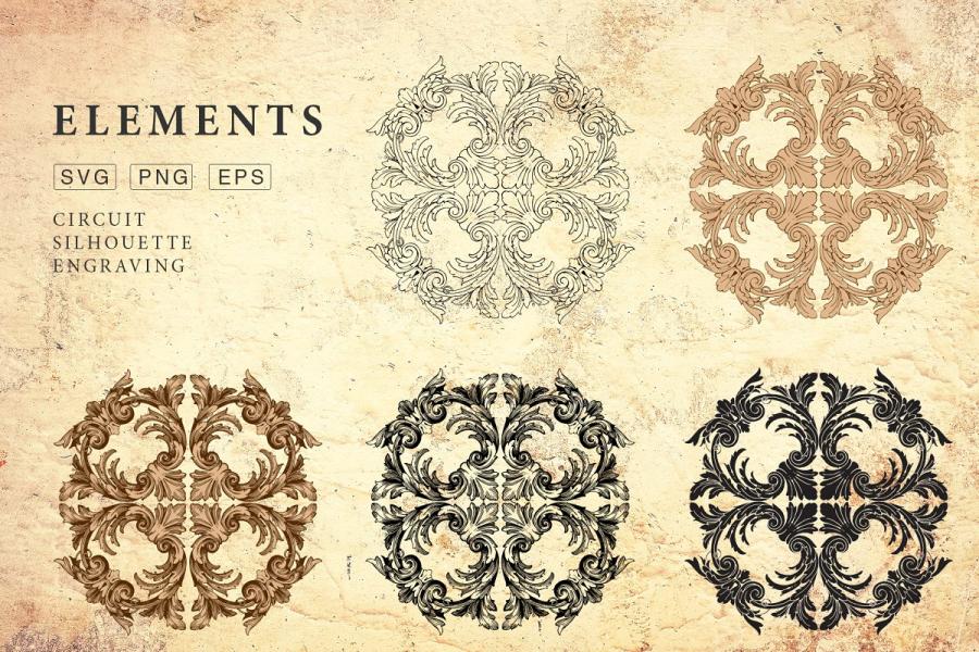 华丽复古页面装饰矢量插画插图(2)