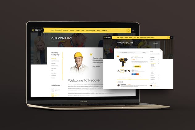 建筑服务公司官网PSD模板 Recover PSD Template插图(2)