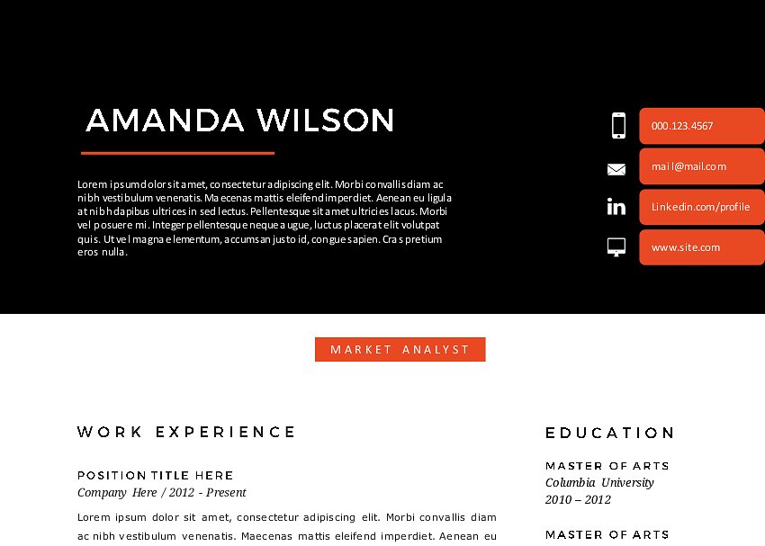 二合一经典排版简历模板 Elegant 2 in 1 Word resume template插图(2)