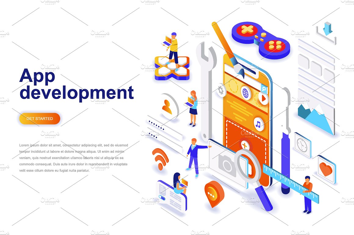等距概念扁平风网站着陆页设计插画模板合集 Isometric Concept Flat Design插图(14)