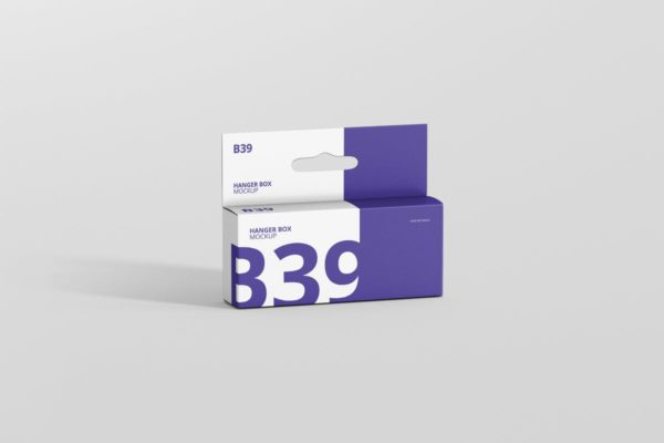 带挂钩的宽小矩形盒子样机 Box Mockup – Wide Small Rectangle with Hanger