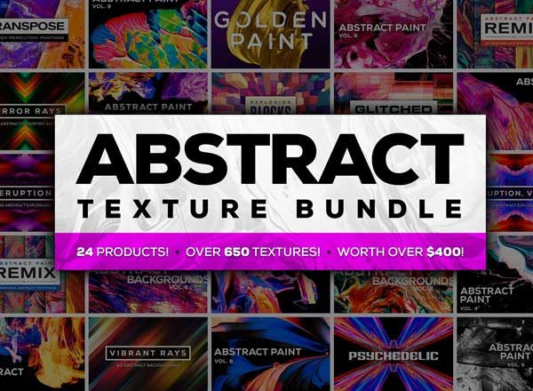 创意抽象纹理系列：抽象油画&amp;几何形状纹理素材包 Abstract Texture Bundle（超巨量2.46GB）