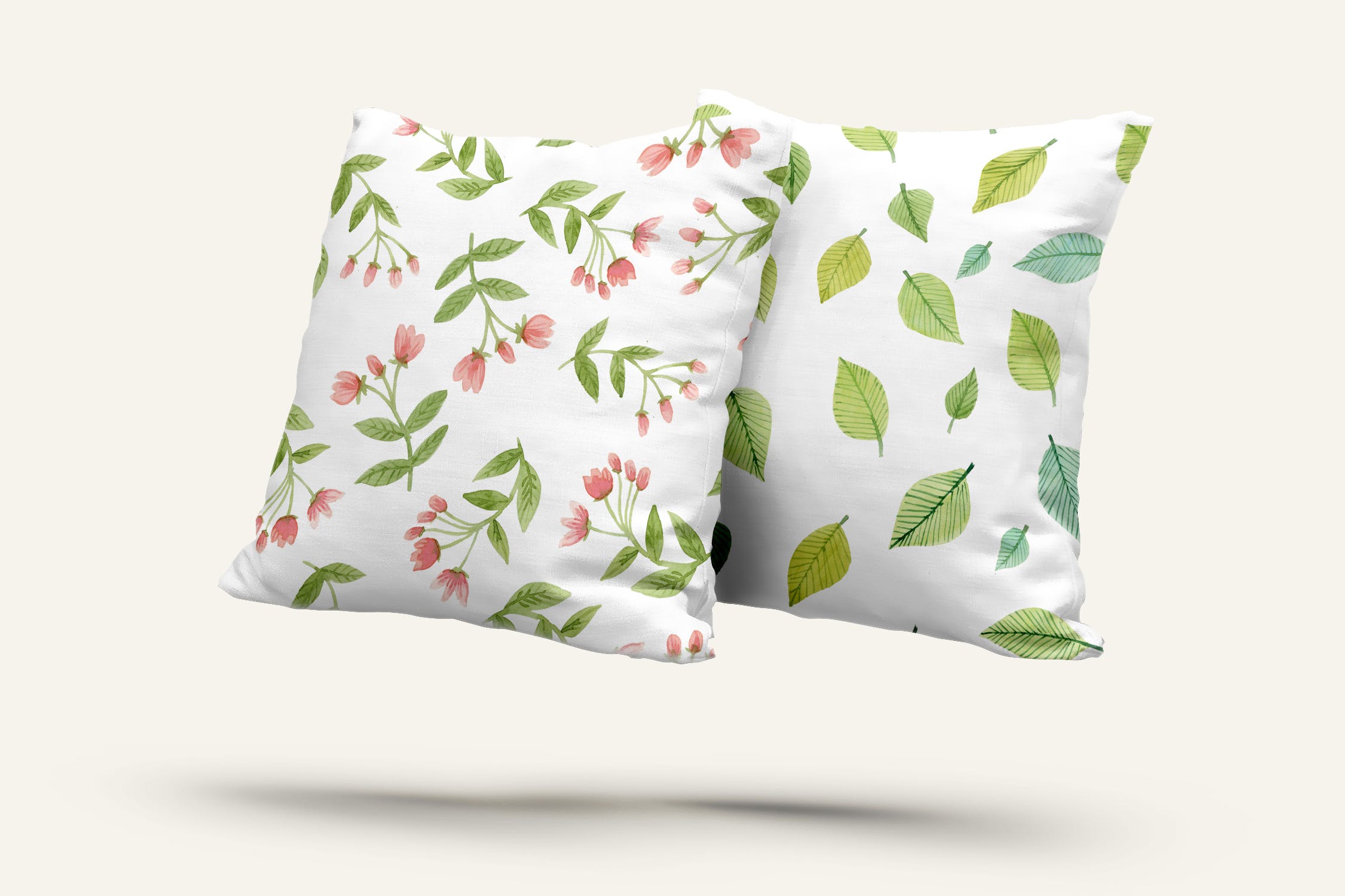 水彩花卉无缝图案背景素材库精选 Delicate Flowers – seamless watercolor pattern set插图(5)