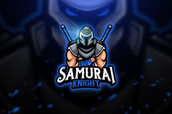 双刀骑士电子竞技队徽Logo模板 Samurai Knight – Mascot &amp; Esport Logo
