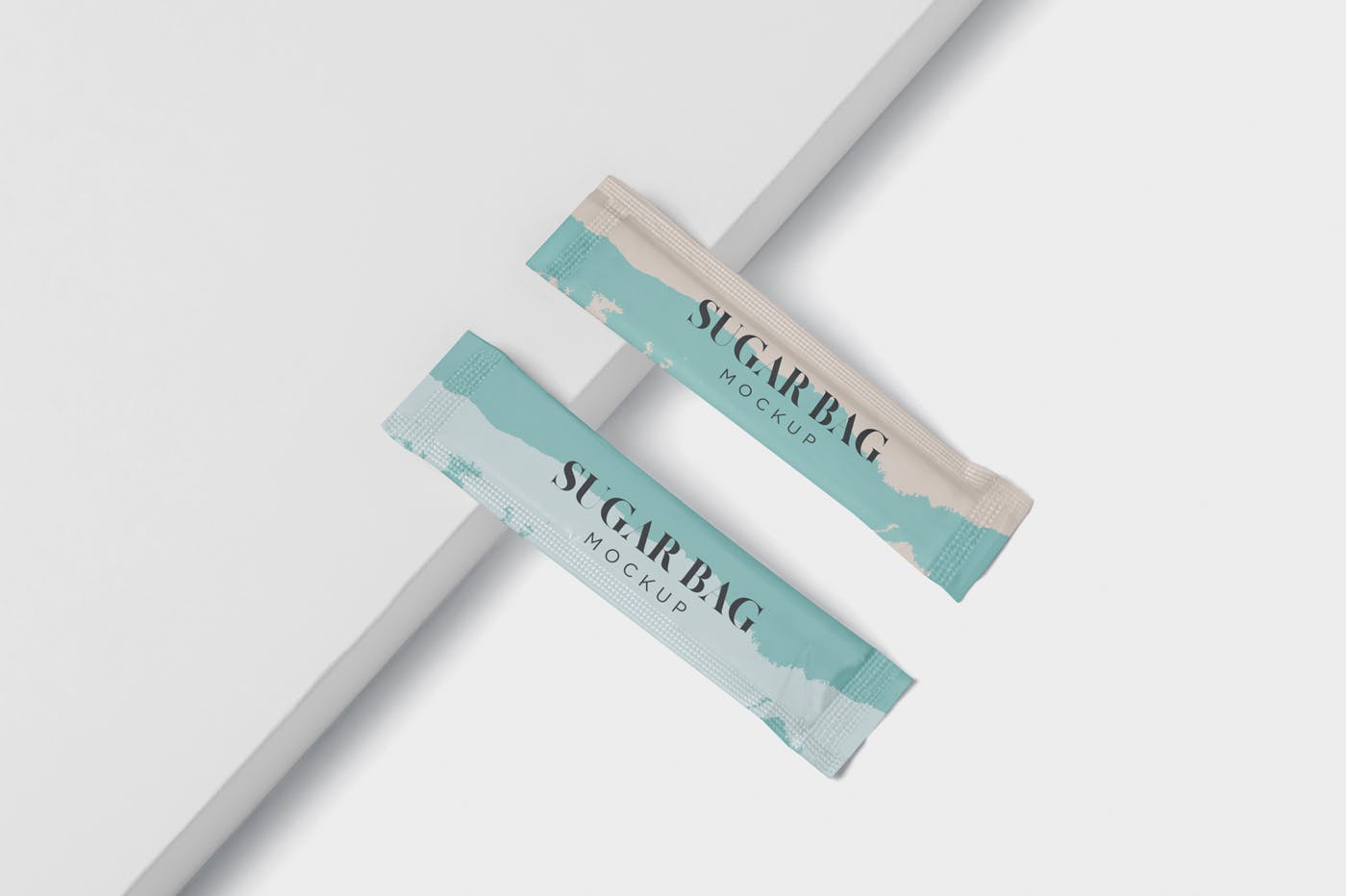 白砂糖长条包装纸袋外观设计图素材库精选 Sugar Bag Mockup – Slim Rectangle插图(2)
