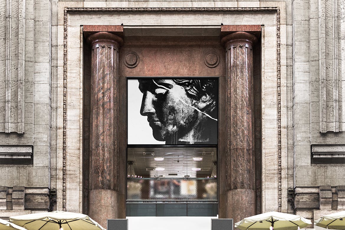 大楼外墙海报设计效果图样机模板 Flyer Poster Mock-up插图