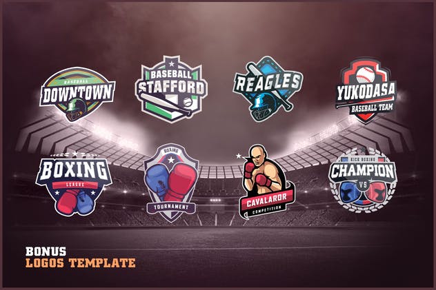 体育运动品牌&球队队徽Logo设计模板合集v1 Sports Logo Creator V1插图(11)