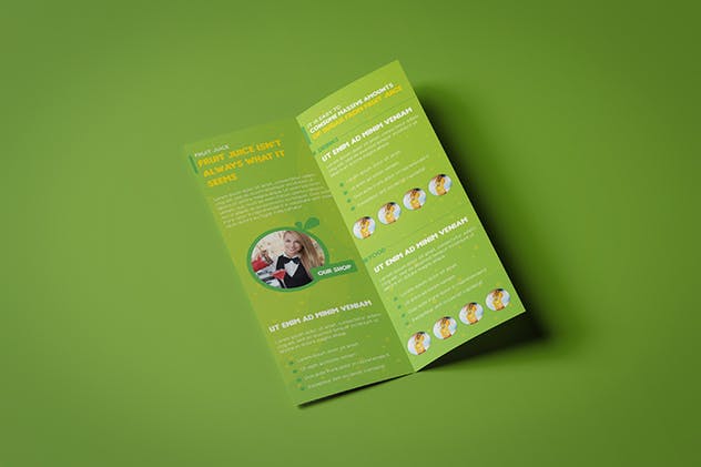 果汁冷饮饮料店点餐菜单PSD模板 Fruit Juice Shop/ Take-out Brochure and Mini Menu插图(4)