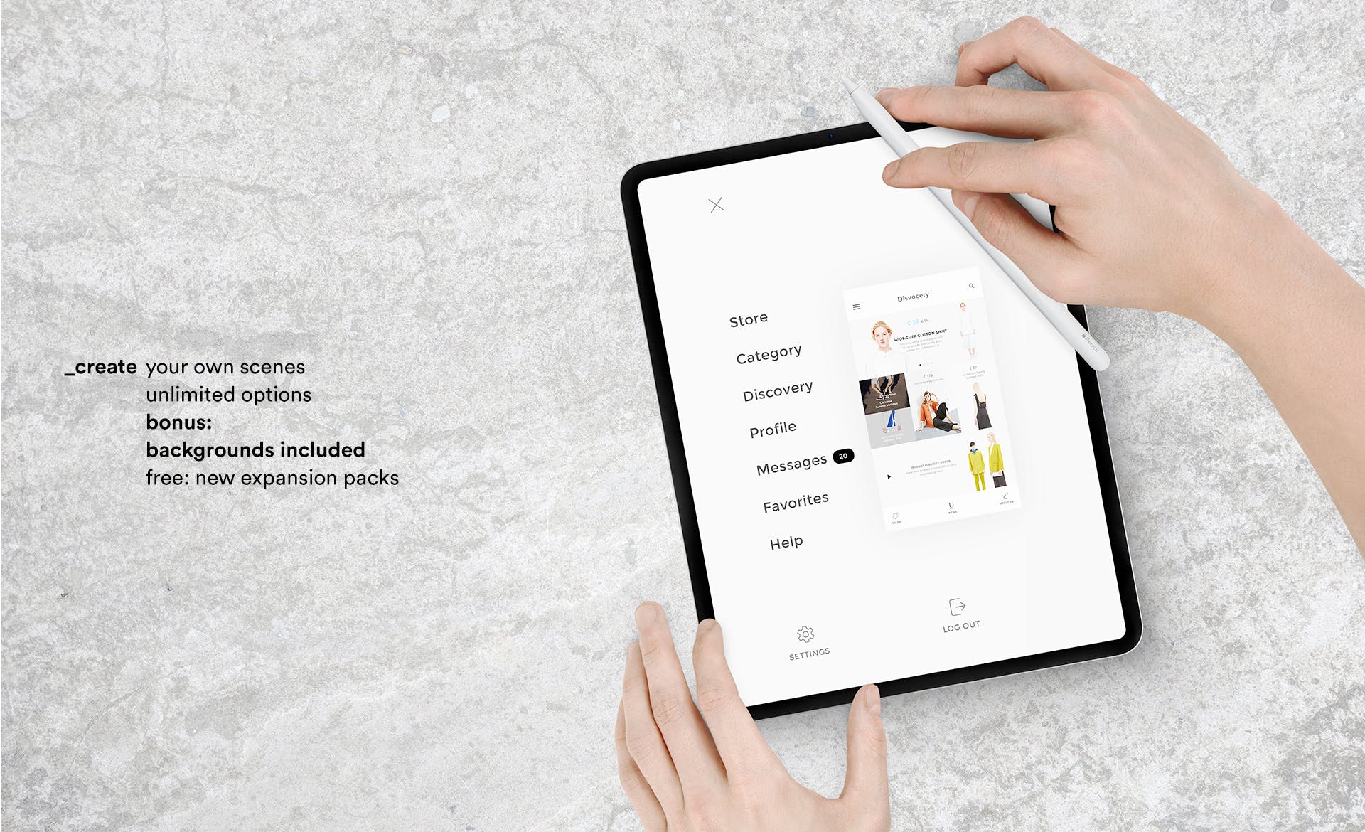 iPad平板电脑屏幕操作演示样机模板 iPad Website Mock-Up插图(2)