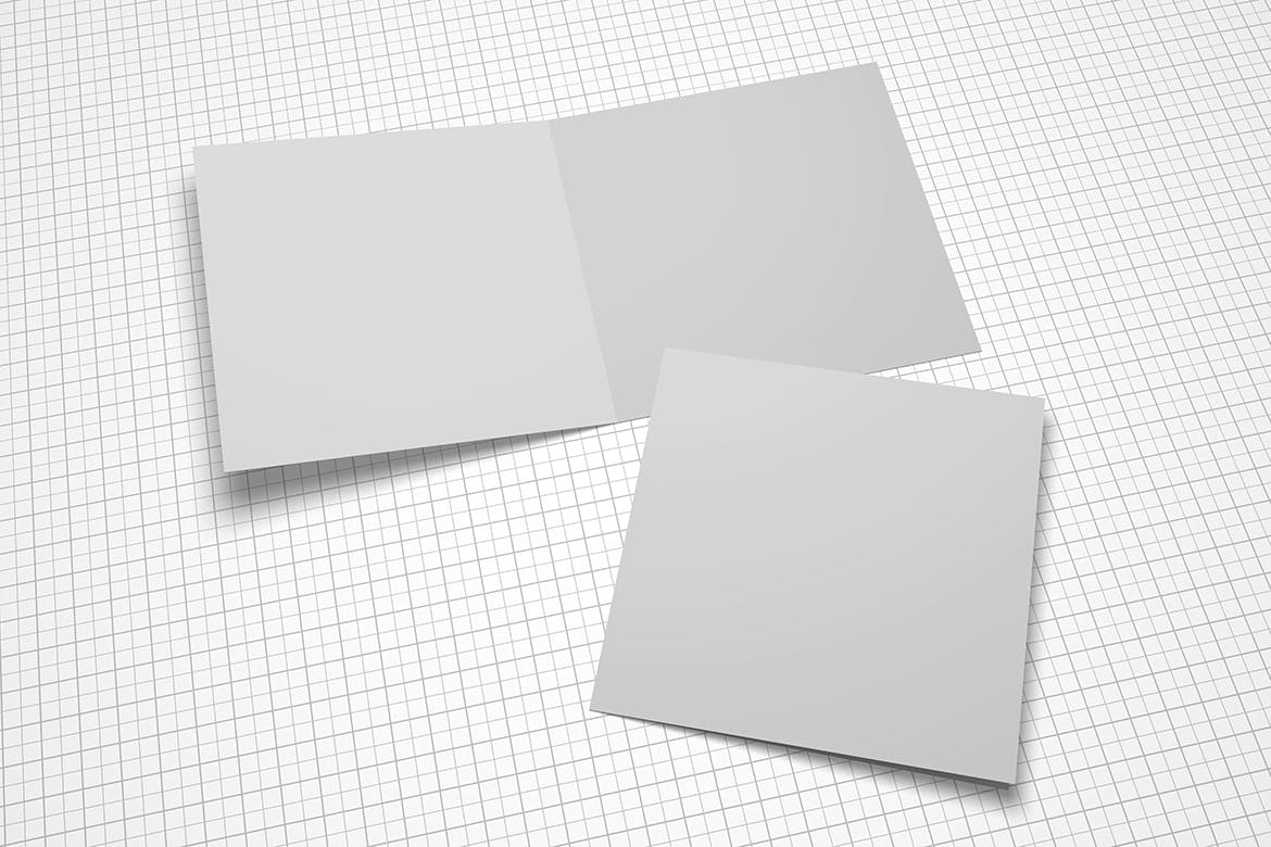 对折页传单/邀请卡设计多角度预览样机模板 Bifold Brochure/Greeting Card Mockup插图(10)