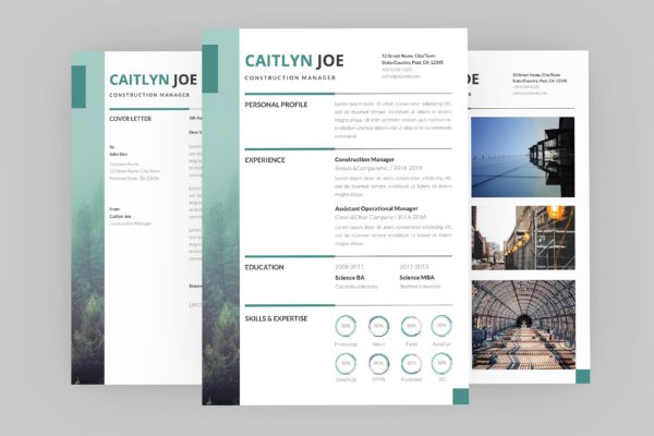 建筑设计师个人简历模板下载 Constructive Resume Designer