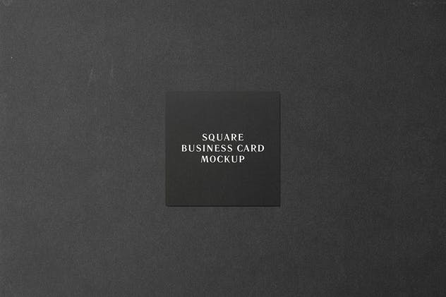 黑色方形商业名片样机模板 Square Business Card Mockup – Black Edition插图(1)