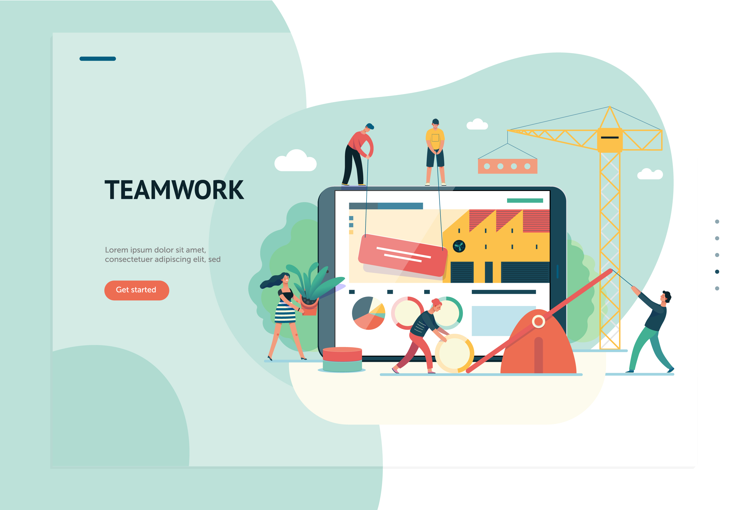 互联网多种商业业务概念扁平化插画下载[Ai]插图(37)