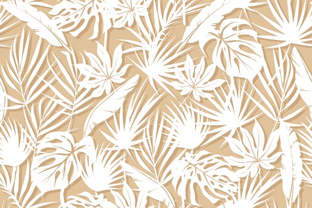 单色花卉无缝图案/背景素材 Unicolorous Seamless Floral Patterns / Backgrounds插图(10)