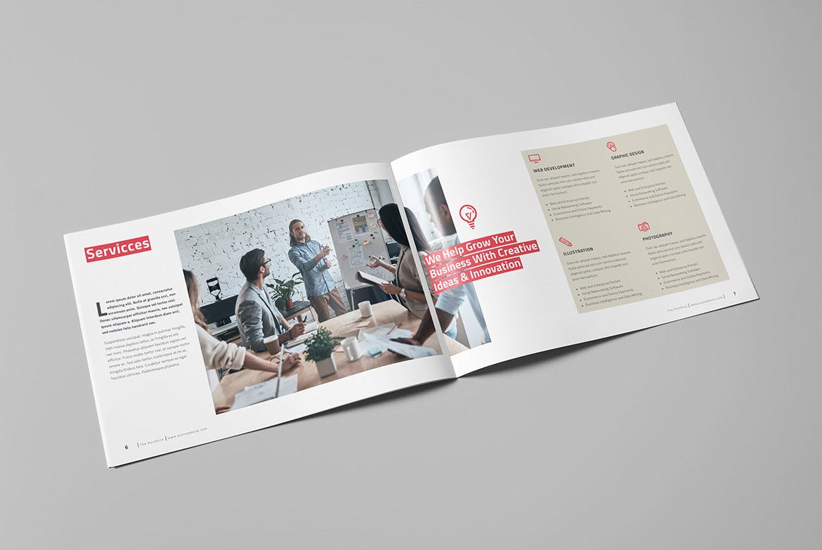 工作室/企业/机构组织适用的宣传画册模板 The Portfolio Landscape插图(2)