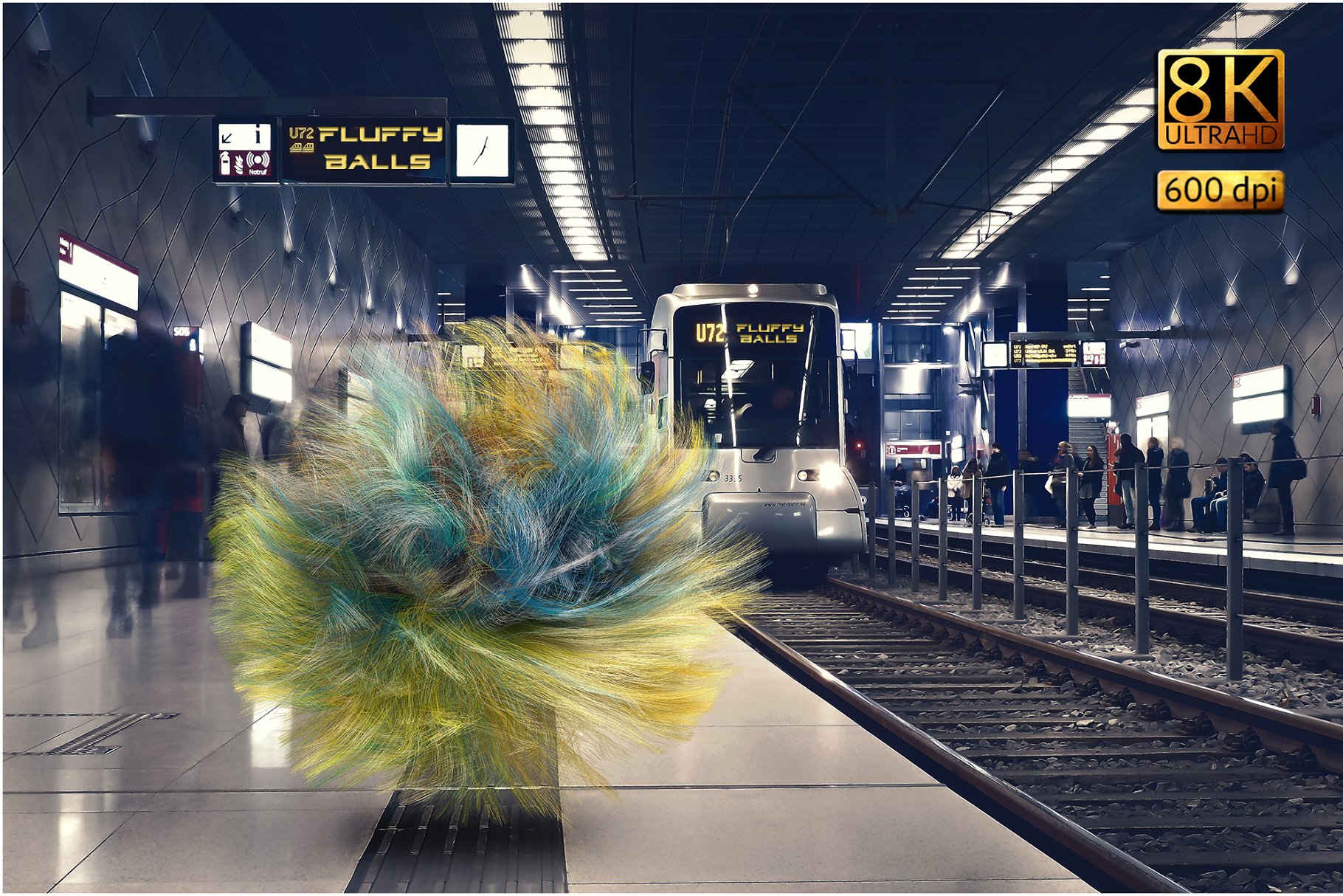 超现实抽象彩色绒毛球叠层背景纹理 Fluffy Balls插图