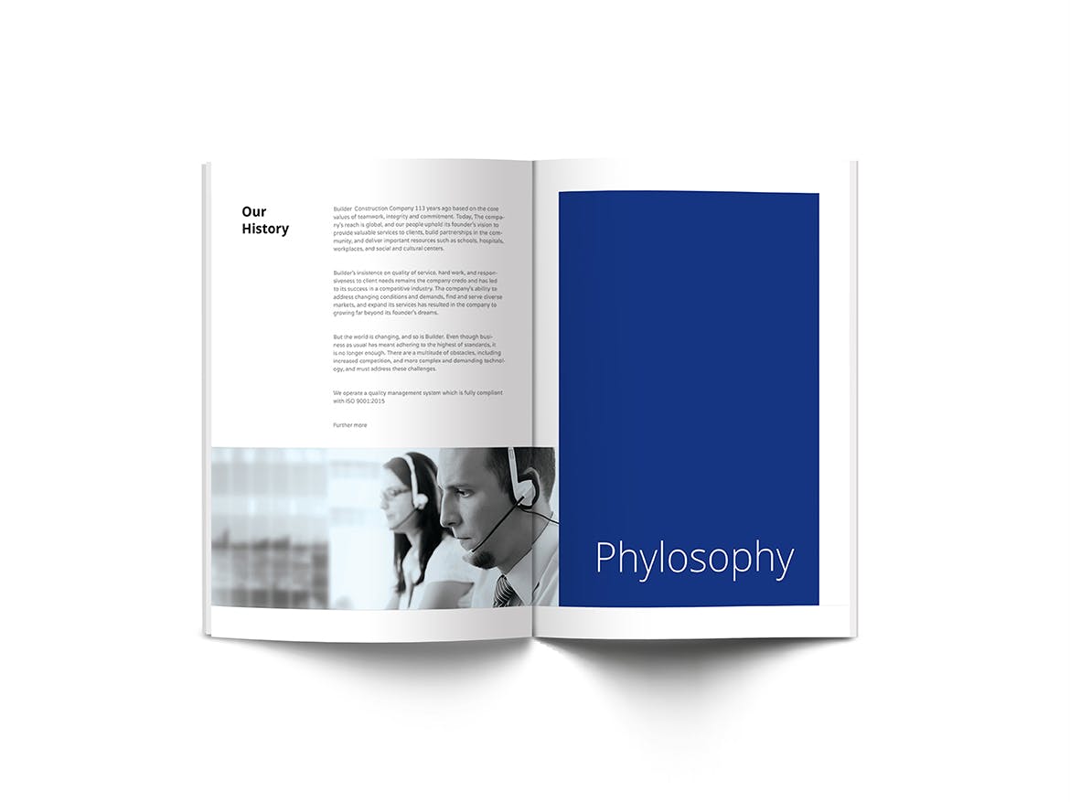 时尚高端配色的简约企业画册楼书杂志品牌手册设计模板（indd）插图(2)