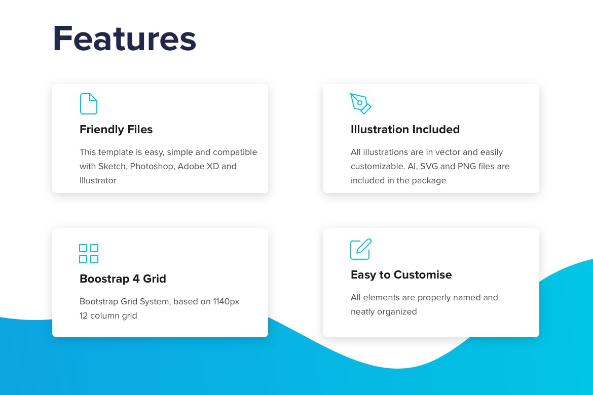 企业/品牌/产品网站着陆页设计UI/UX模板 UI UX Wireframe – Wireframing Landing Page插图(2)