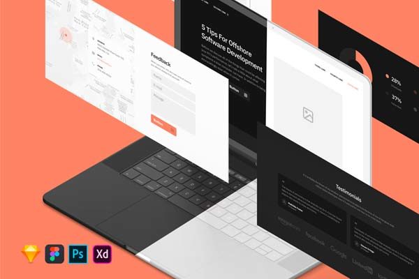 素材库下午茶：多功能企业网站模板套装下载[Fig,Sketch,PSD,XD]