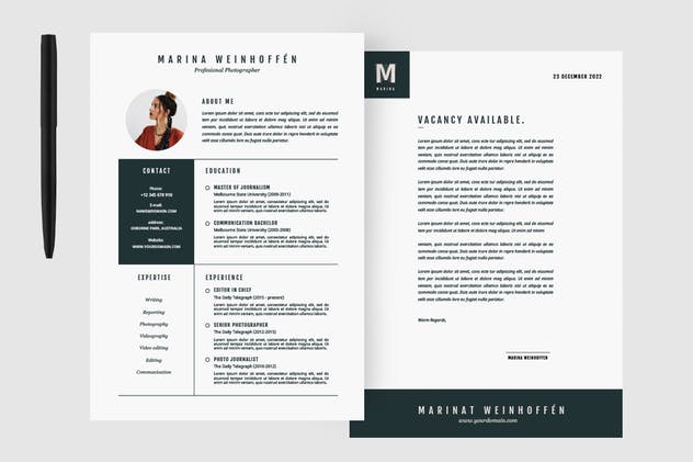 极简主义的求职简历模板 Minimal Resume & CV Template插图(1)