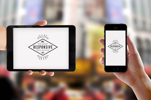 响应式网页设计演示iPhone/Macbook/iMac样机模板 Responsive Design Device Display Mock-Up插图(3)