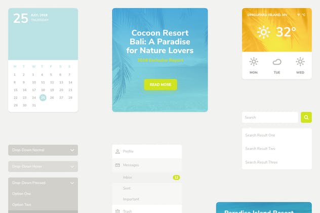 简约清新风网站用户界面UI套件 Mojito UI Kit插图(2)