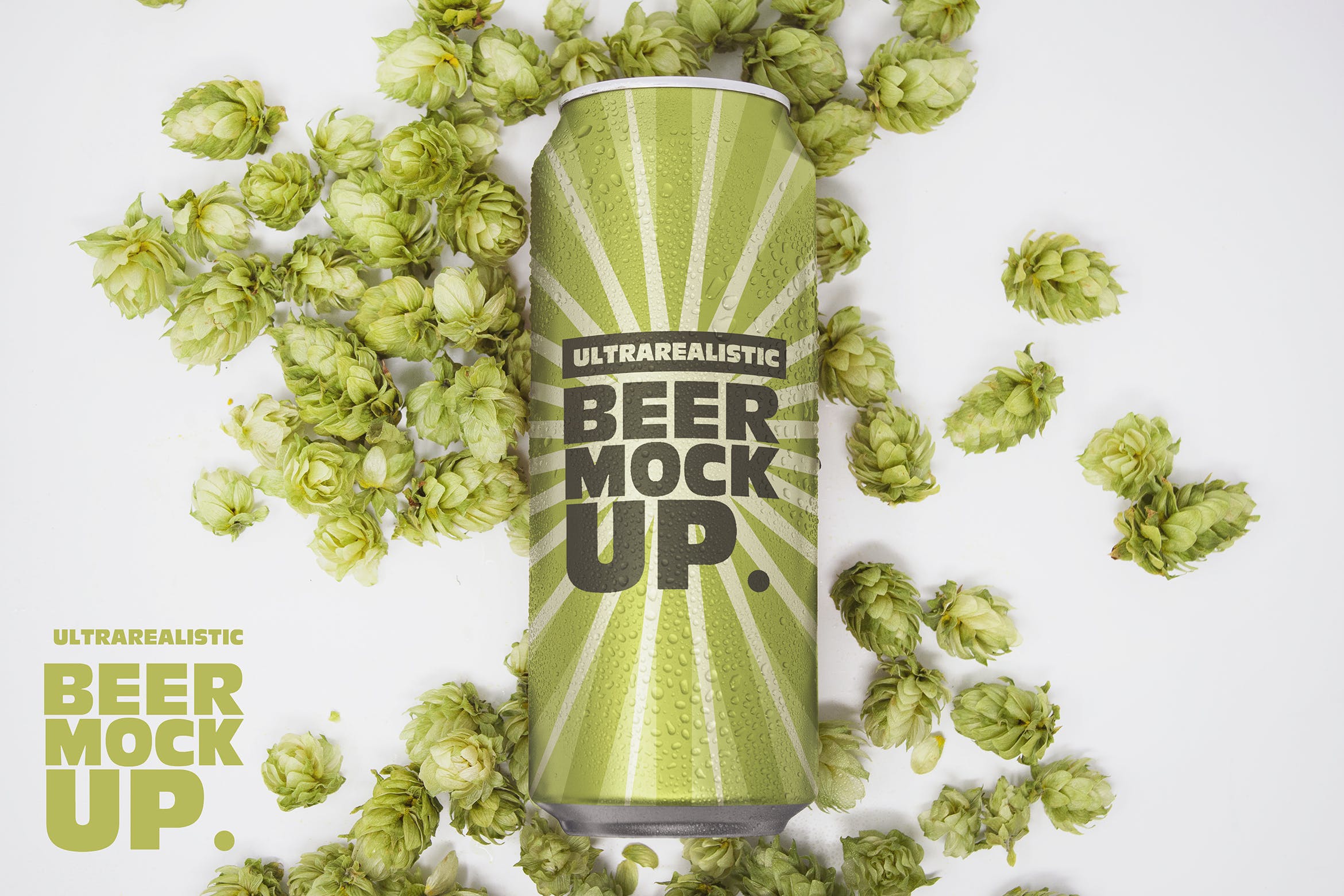 16盎司啤酒罐易拉罐外观设计俯视图素材库精选 16oz Beer Can Mockup插图