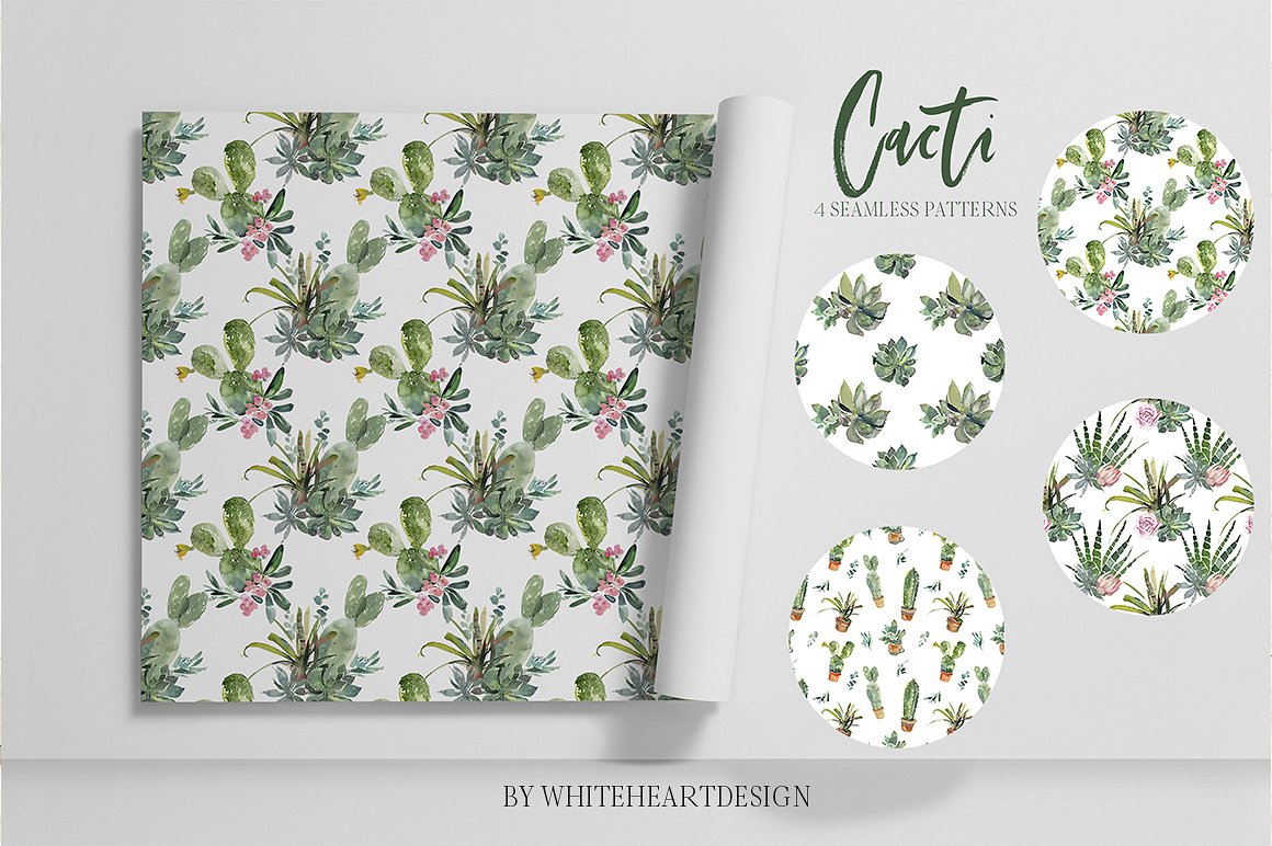 仙人掌水彩剪贴画 Cacti Watercolor Cactuses Clipart插图(11)