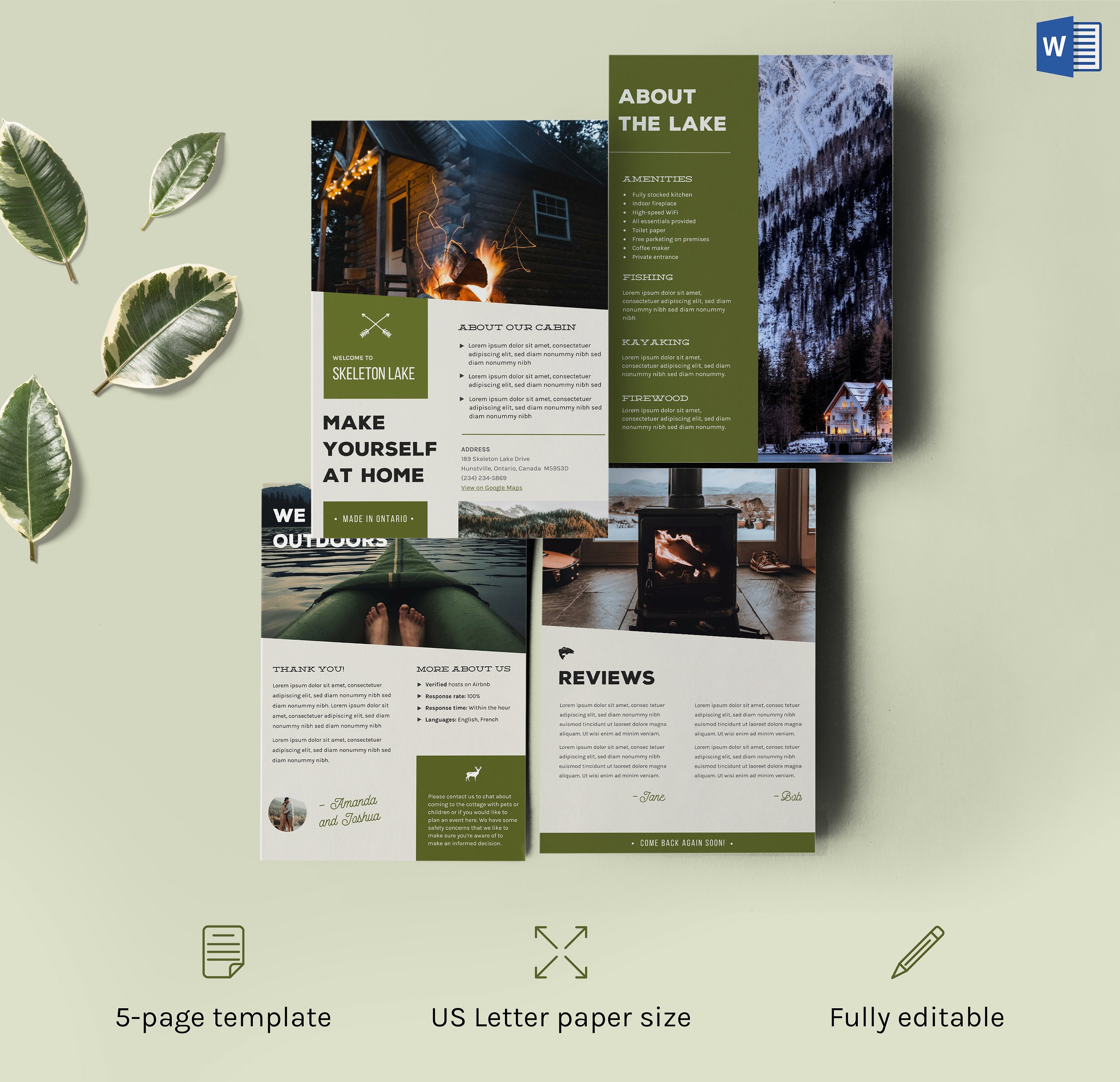 民宿客栈租赁欢迎设计套件 Home Rental Welcome Kit – Word Doc插图