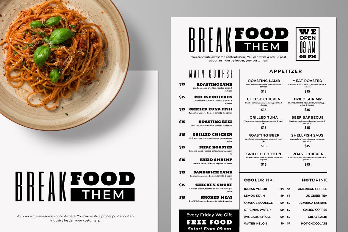 面包店/蛋糕店烘焙品牌菜单设计模板v13 SGM – Food Menu. 13插图(1)