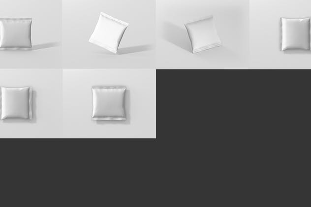 方形小吃/零食塑料袋包装外观样机 Snack Foil Bag Mockup – Square Size插图(9)